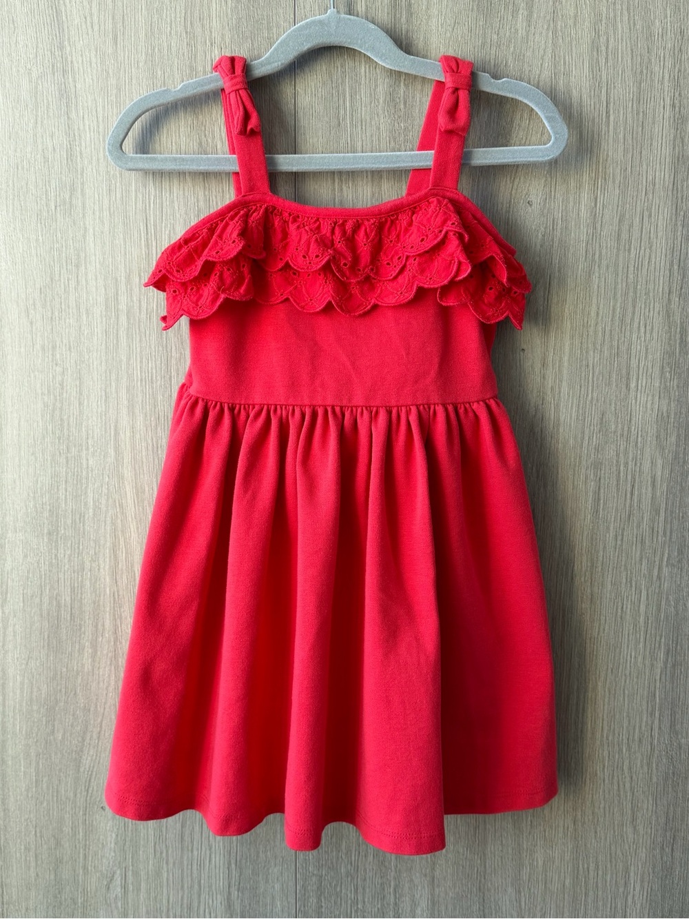 Janie & Jack Eyelet Soft Red Dress